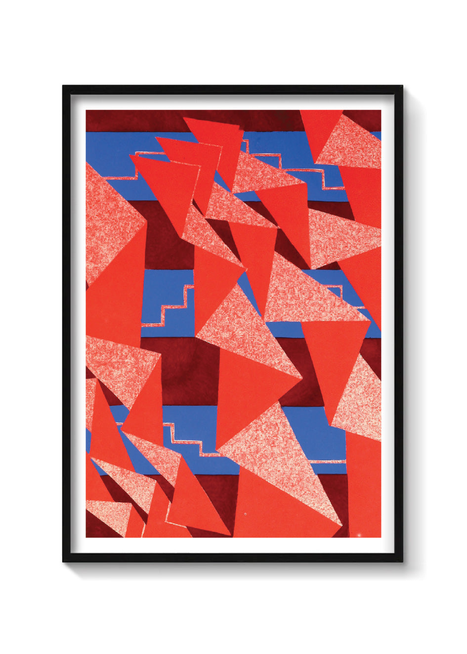 TRIÁNGULOS EN ROJO Y AZUL